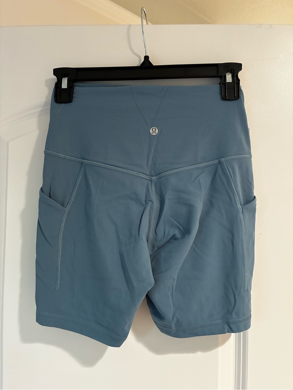 lululemon athletica Dusty Blue High-Rise Bike Shorts with Side Pockets